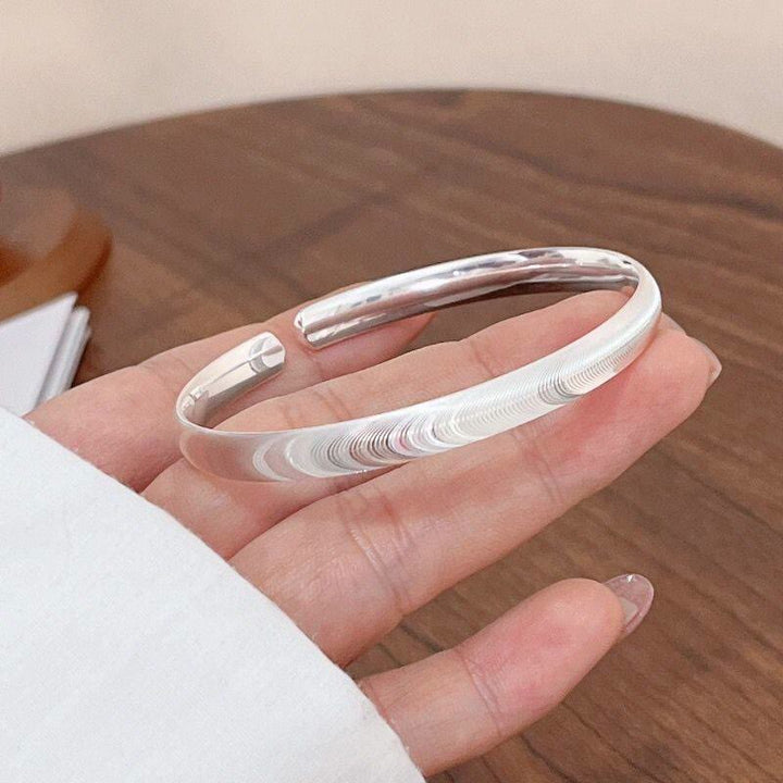 Minimalist Designer Wave-Inspired Silver Open Cuff Bracelet - image 5