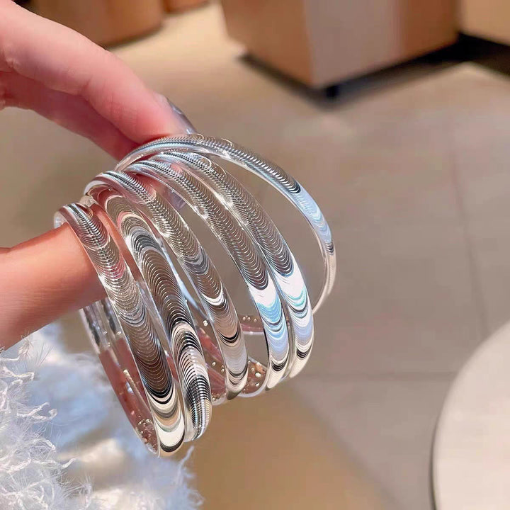 Minimalist Designer Wave-Inspired Silver Open Cuff Bracelet - image 3
