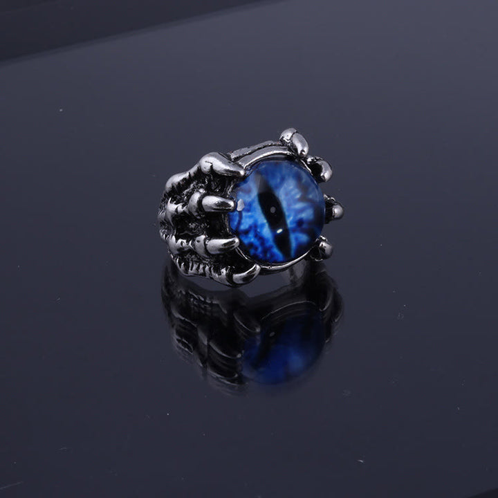 Gothic Demon Eagle Claw Aesthetic Evil Eye Ring - Blue - Opening - image 2