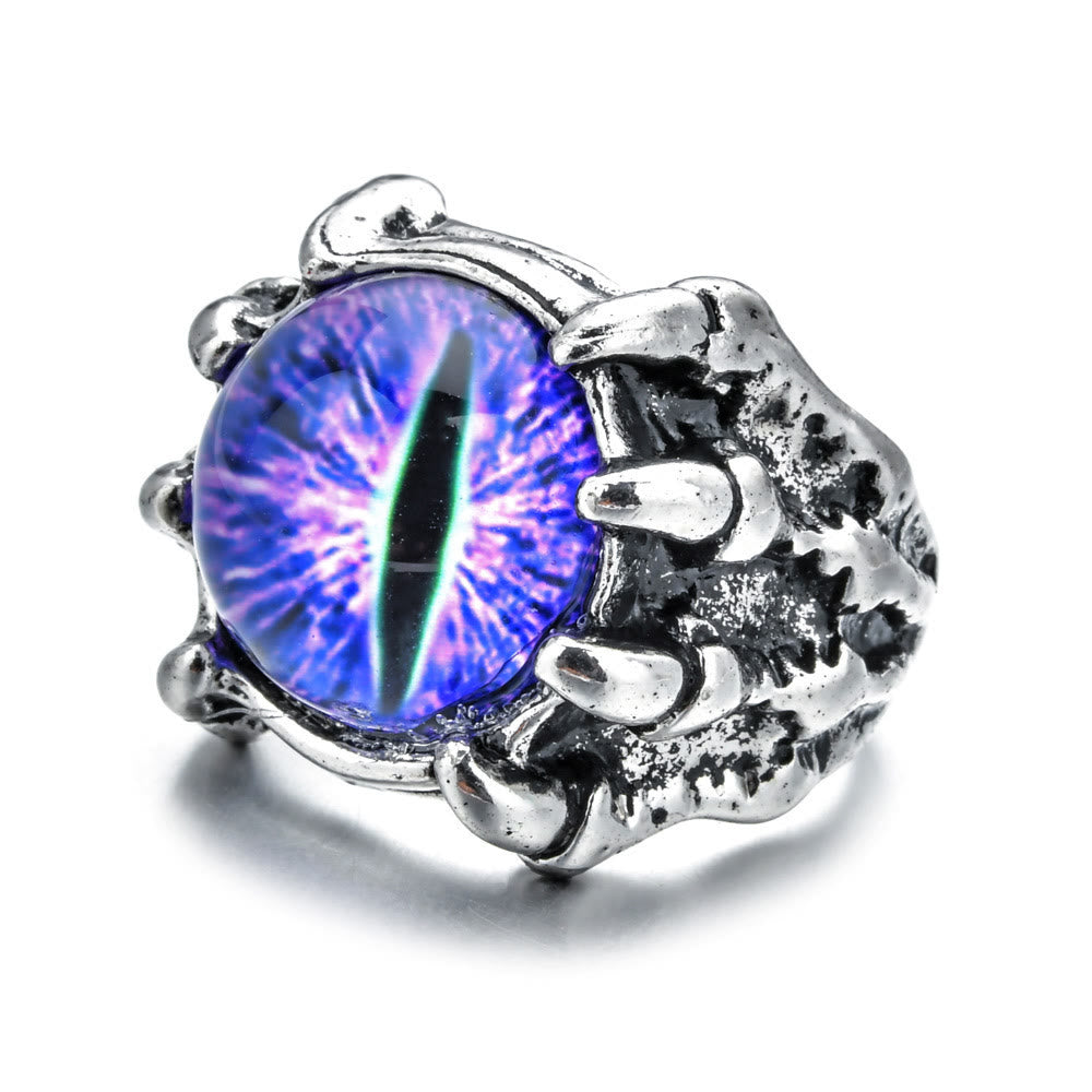 Gothic Demon Eagle Claw Aesthetic Evil Eye Ring - image 7