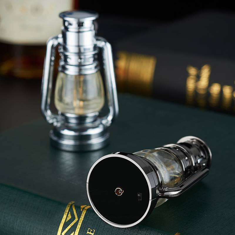Creative Oil Lamp Shape Colorful Light Butane Lighter - image 3