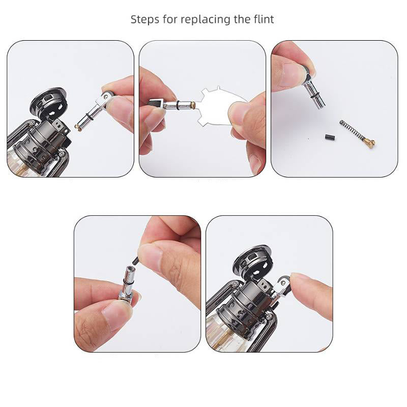 Creative Oil Lamp Shape Colorful Light Butane Lighter - image 5