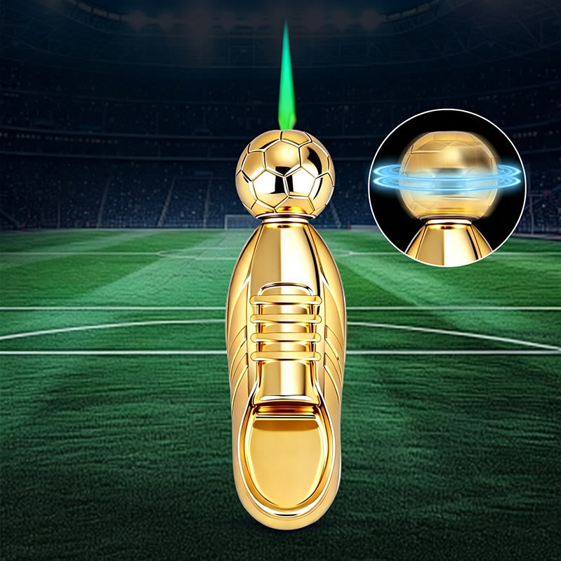 Novelty Football Boot Kicking Soccer Ball Butane Lighter - Gold - image 1