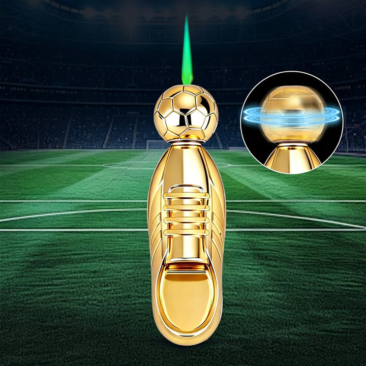 Novelty Football Boot Kicking Soccer Ball Butane Lighter - Gold - image 1