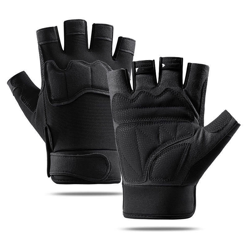 Breathable Army Training Half Finger Tactical Gloves - Black - XL - image 0