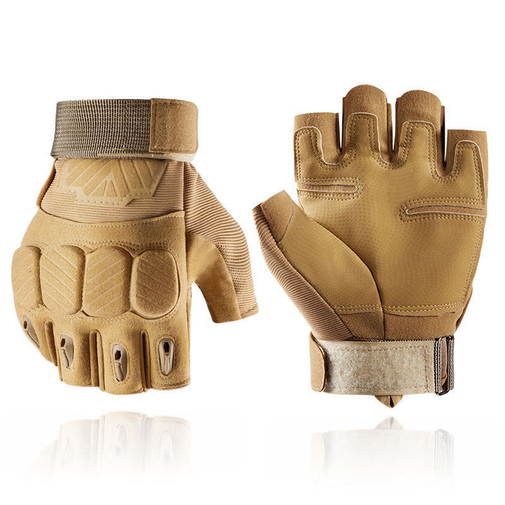 Tactical Mountain Bike Gloves With Hard Knuckle Protection - Sandy Brown - XL - image 8