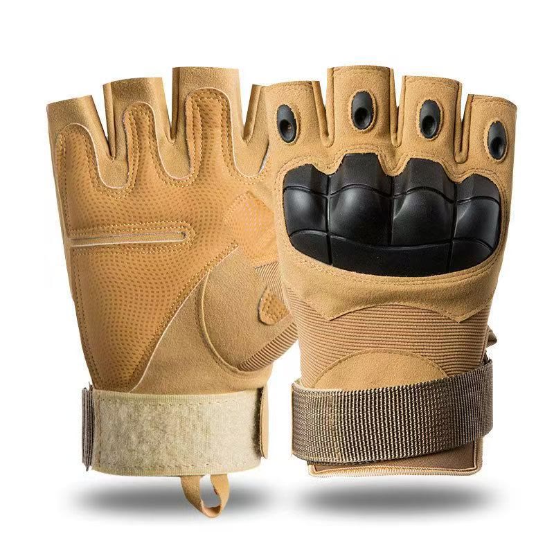 Minimalist Tactical Aesthetic Military Half Finger Gloves - Sandy - XL - image 3