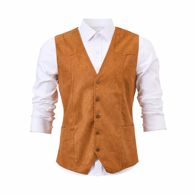 Men's Traditional Western Essential Brown Cowboy Vest - image 9