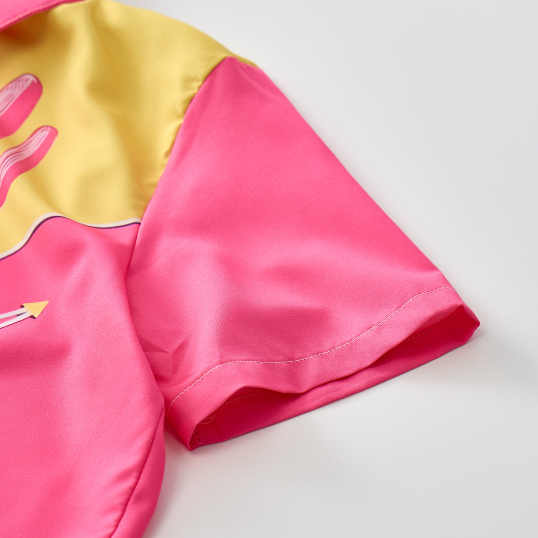 Hot Pink & Yellow Cactus Yoke Western Shirt - image 9