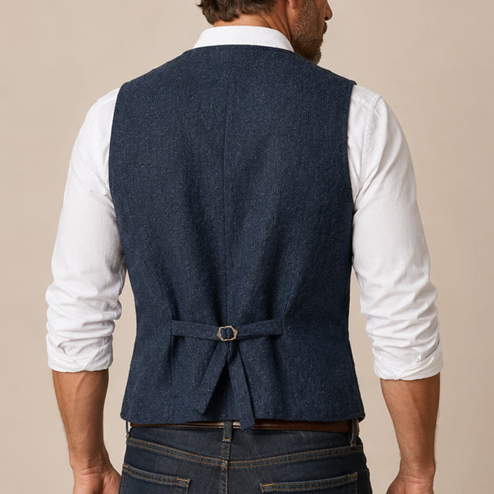 Men's Classic Western Tweed Herringbone Suit Vest - image 2