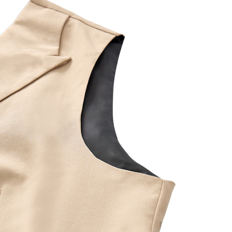 Men's Modern Cowboy Waistcoat Double-breasted Suit Vest With Brooch - image 8