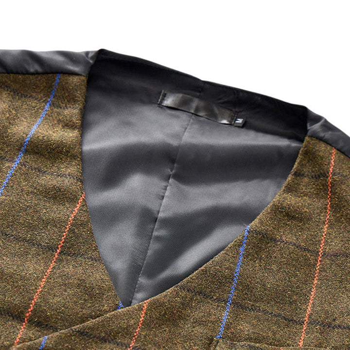 Men's Plaid Pattern Peaky Blinders Inspired Suit Vest - image 6