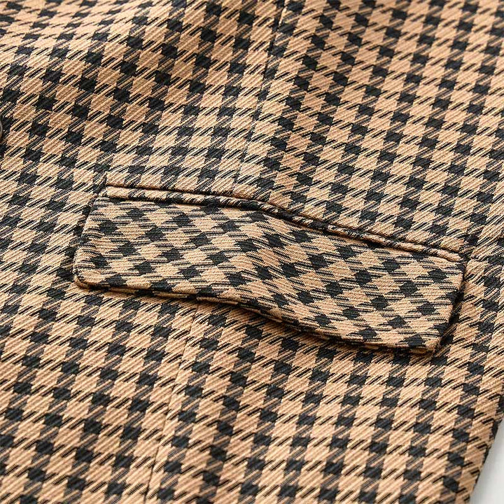 Men's Houndstooth Plaid Middle Ages Style Suit Vest - image 6
