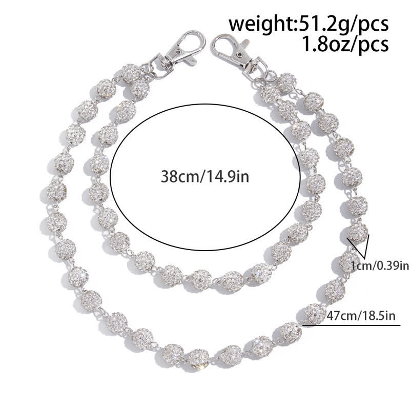 Iced Bling Ball Double Layer Diamond Pant Chain - image 9