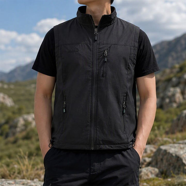 Men's Quick Dry Outdoor Utility Casual Waistcoat Vest - Black - 5XL - image 5