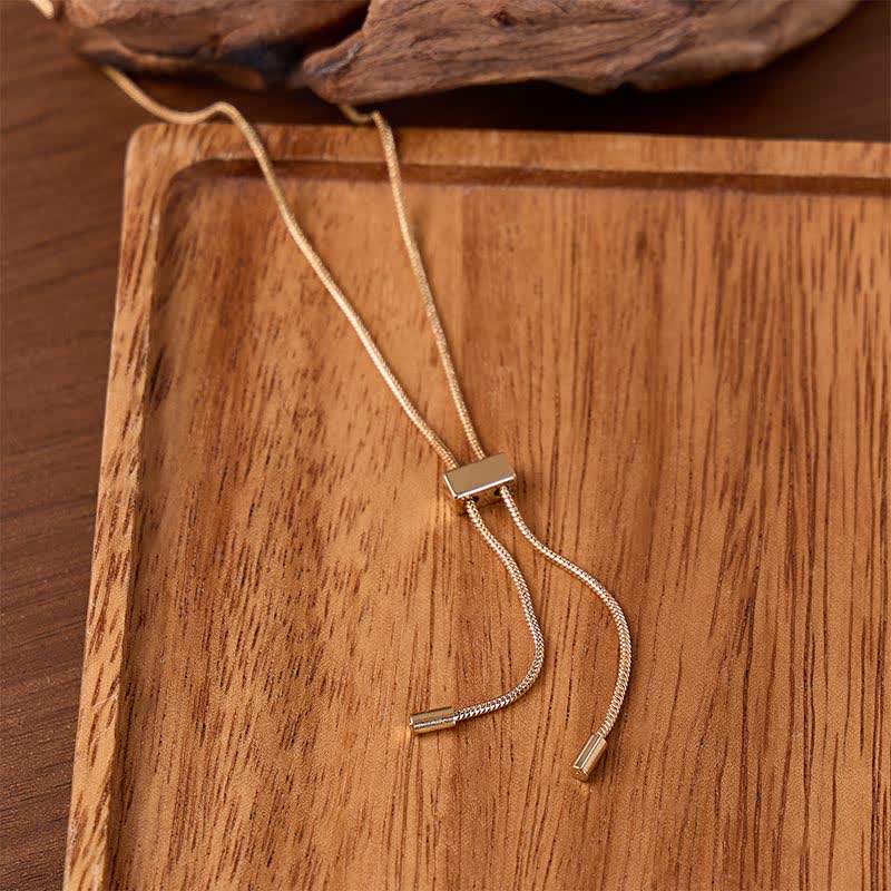 Minimalist Dainty Bar Adjustable Slider Bolo Necklace - Gold - image 0