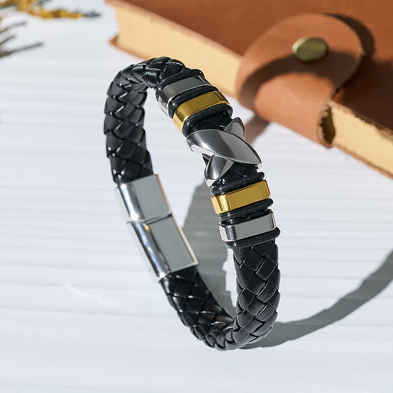 Multi Style Alloy Bead Vintage Leather Bracelet - Style#1 - 7.87-8.86 in / 200-225 mm - image 0