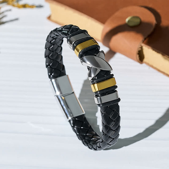 Multi Style Alloy Bead Vintage Leather Bracelet - Style#1 - 7.87-8.86 in / 200-225 mm - image 0