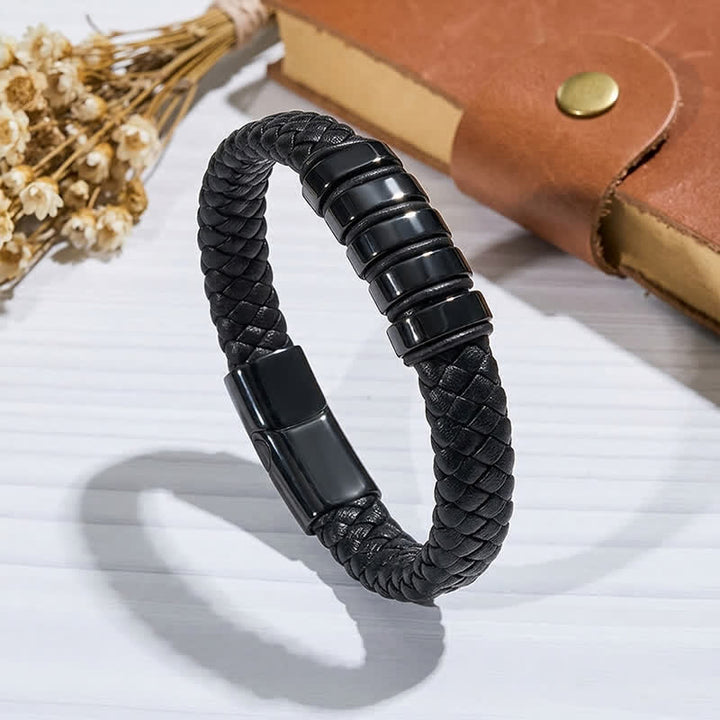 Multi Style Alloy Bead Vintage Leather Bracelet - Style#2 - 7.87-8.86 in / 200-225 mm - image 3