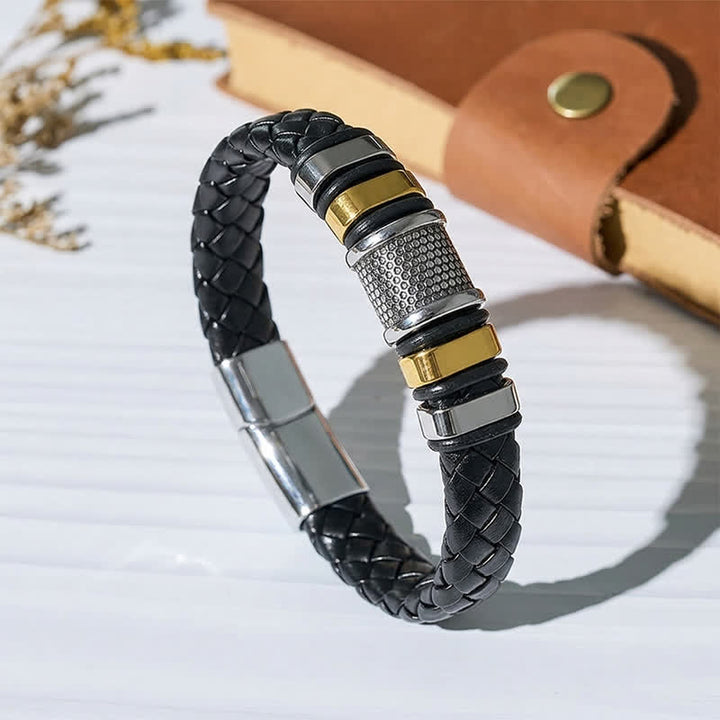 Multi Style Alloy Bead Vintage Leather Bracelet - Style#6 - 7.87-8.86 in / 200-225 mm - image 7