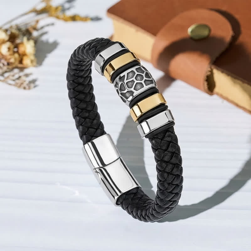 Multi Style Alloy Bead Vintage Leather Bracelet - Style#5 - 7.87-8.86 in / 200-225 mm - image 6