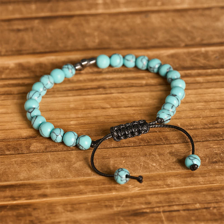Faith Cross Turquoise Beaded Adjustable Bracelet - image 4