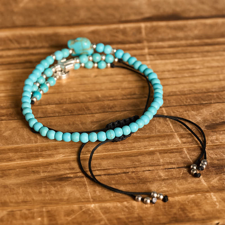 3Pcs Western Cactus Turquoise Self-Confidence Stack Bracelet Set - image 4