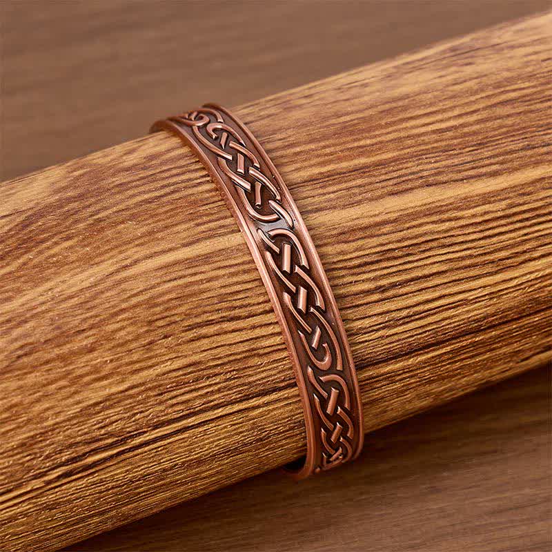 Rose Flower Copper Magnetic Open Cuff Bracelet - image 1