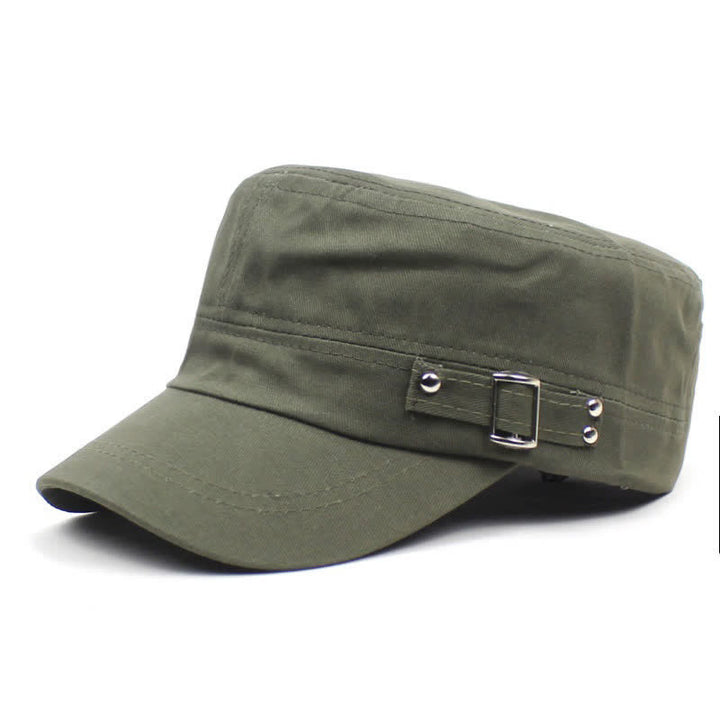 Iconic Military Cotton Cadet Cap With Side Buckle Strap - Army Green - M (22"-22 7/8") - image 0