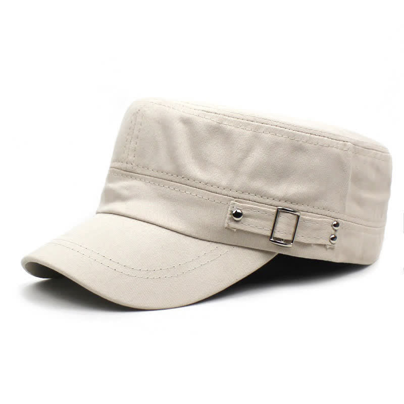 Iconic Military Cotton Cadet Cap With Side Buckle Strap - Ivory - M (22"-22 7/8") - image 2