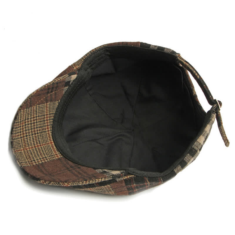 Patchwork Plaid Houndstooth Warm Newsboy Ivy Beret - image 10