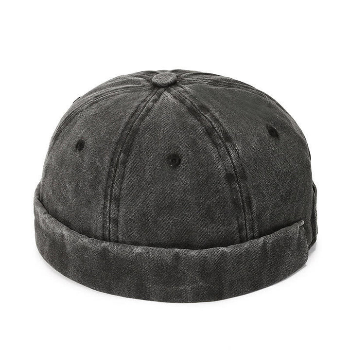 Casual Washed Cotton Brimless Vintage Docker Cap - image 4