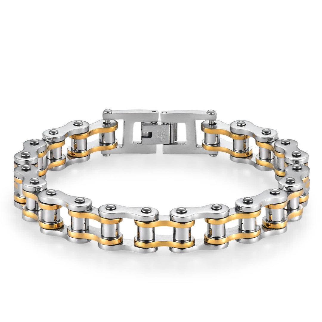 Ride In Style Fearless Motorcycle Bike Chain Bracelet - Gold & Silver - image 9