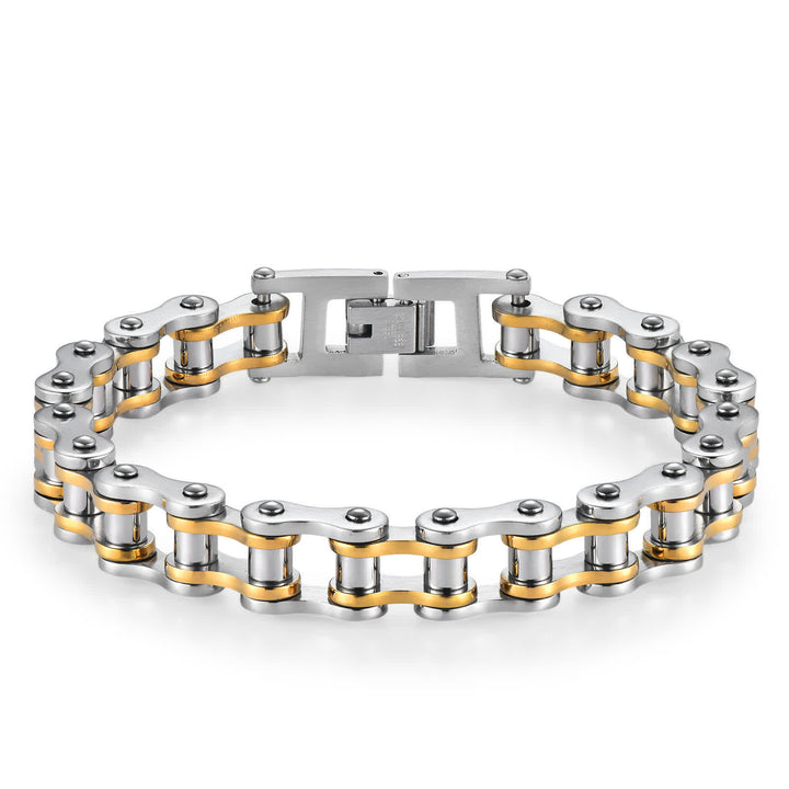 Ride In Style Fearless Motorcycle Bike Chain Bracelet - Gold & Silver - image 9