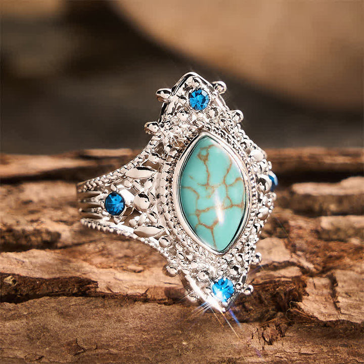 Bohemian Marquise Simulated Turquoise Women Ring for Party Gift - image 4