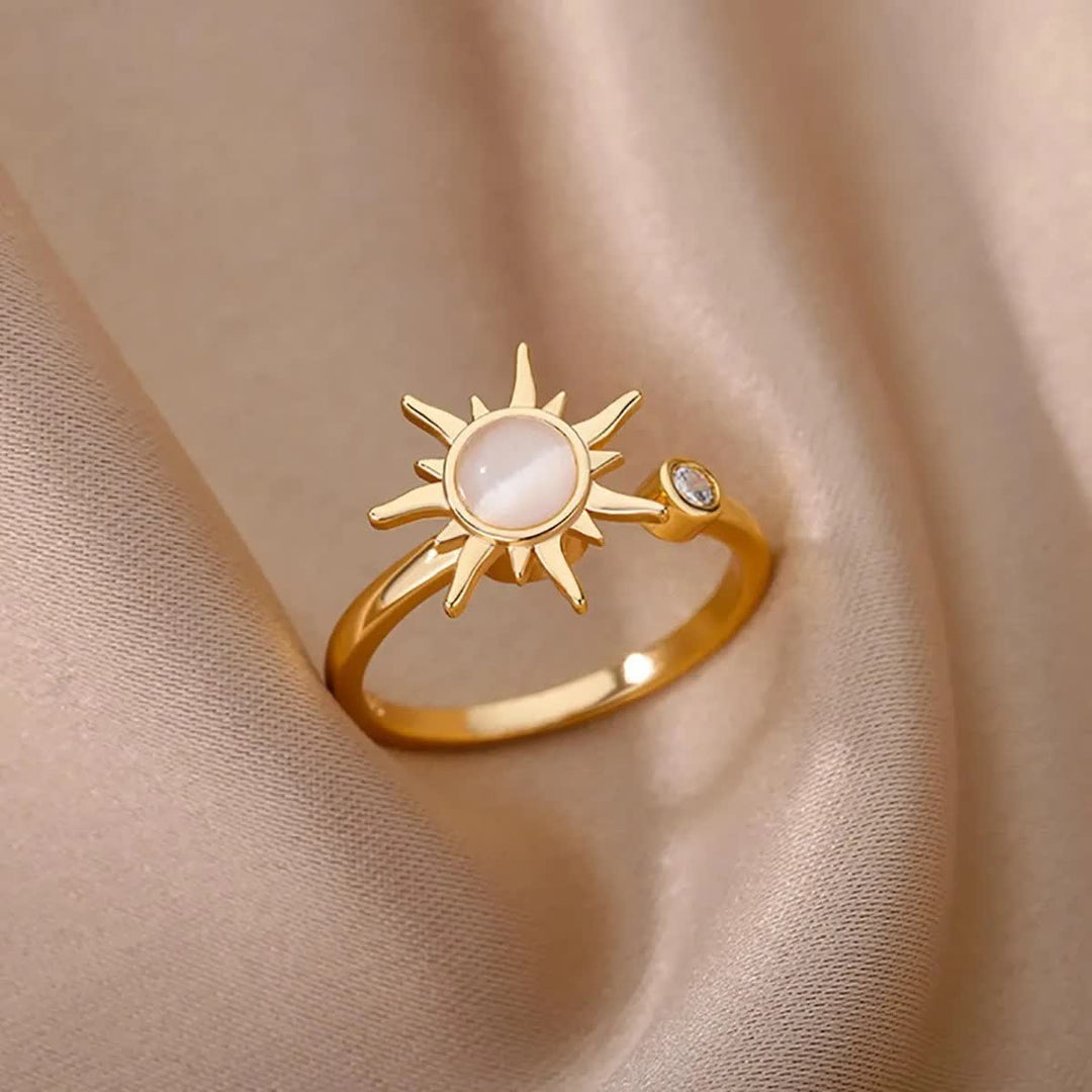 Rotating Celestial Adjustable Anxiety Relief Fidget Ring - Gold - Copper - image 0