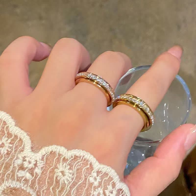 Sparkling Crystal Spinner Anti Anxiety Fidget Ring For Stress Relief - image 3