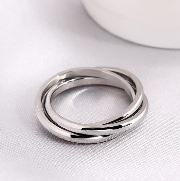  3-In-1 Interlocked Anti Anxiety Rolling Fidget Ring - Silver - US 13 - image 7