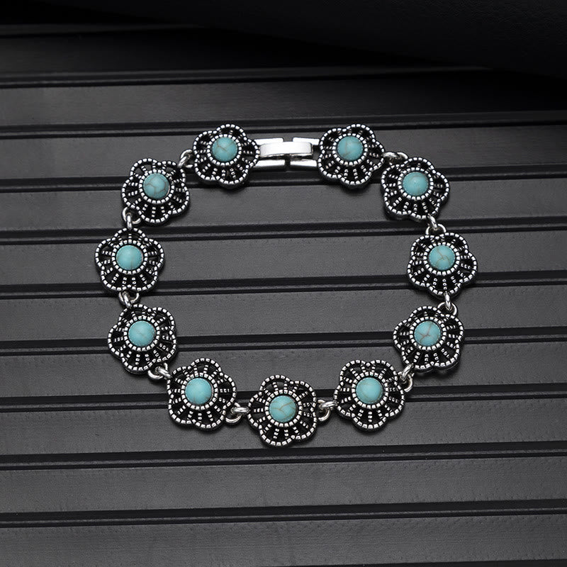Boho Vintage Turquoise Round Stone Chic Bracelet - Style#2 - image 15