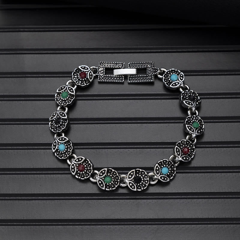 Boho Vintage Turquoise Round Stone Chic Bracelet - Style#7 - image 9