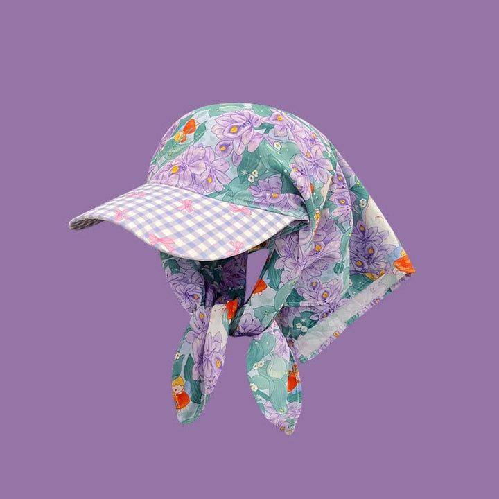 Stylish Effortless Style Unisex Tie-On Bandana Baseball Cap - Purple Flower - Adjuatable - image 13