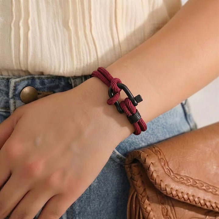 Minimalist Milan Cord Black Stainless Steel U-clasp Bracelet - image 21