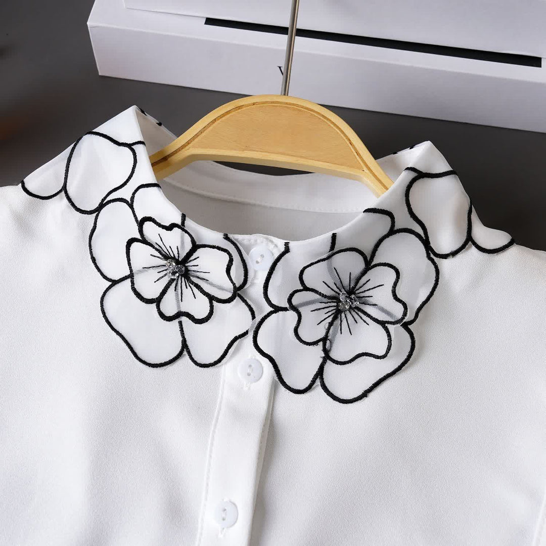 Bloom Organza Floral Embroidered Removable Fake Collar - image 3