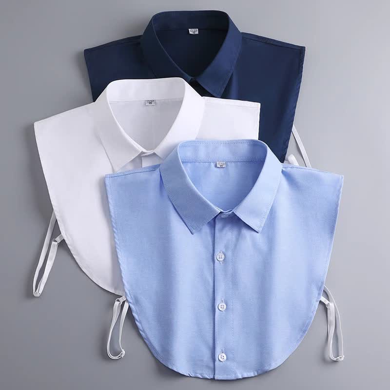 Unisex Classic Solid Color Removable Cotton Fake Collar - image 1