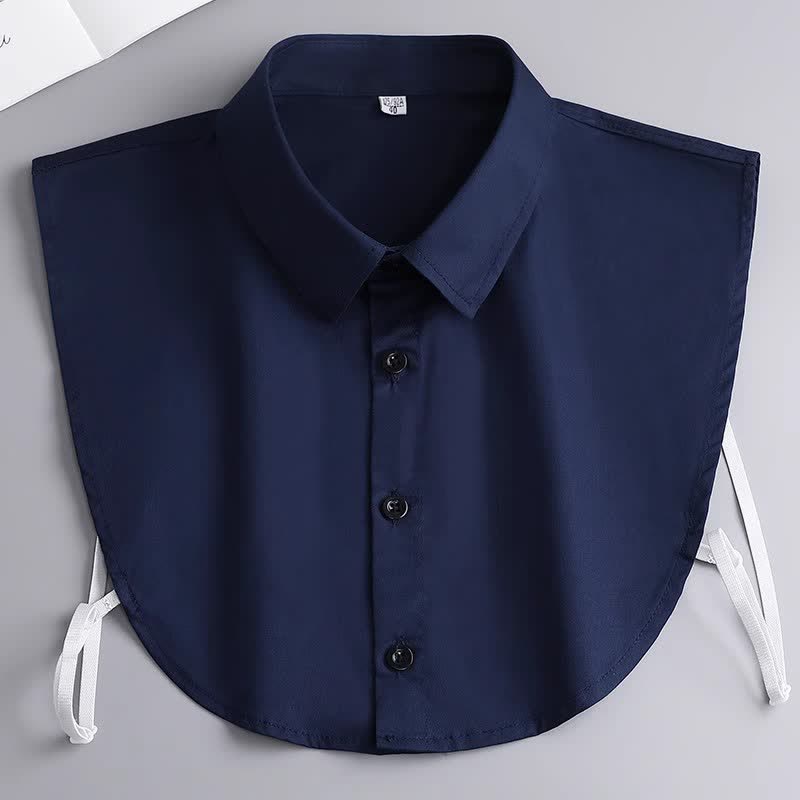 Unisex Classic Solid Color Removable Cotton Fake Collar - Navy - 3XL - image 13