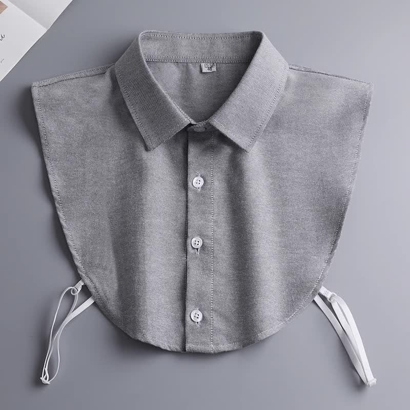 Unisex Classic Solid Color Removable Cotton Fake Collar - Gray - 3XL - image 4
