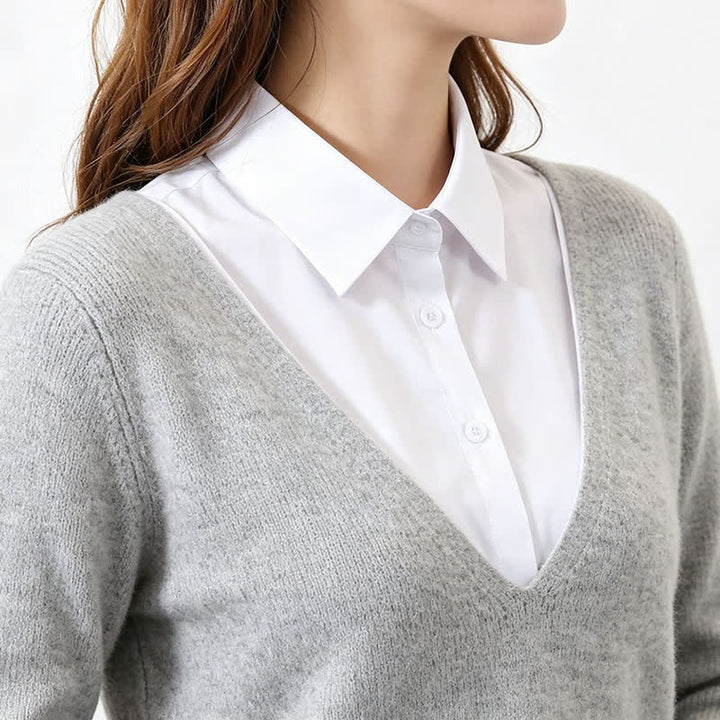 Unisex Classic Solid Color Removable Cotton Fake Collar - image 0