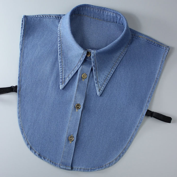 Classic Pointed Denim Detachable Large Pointed Fake Collar - Royal Blue - One Size - image 3