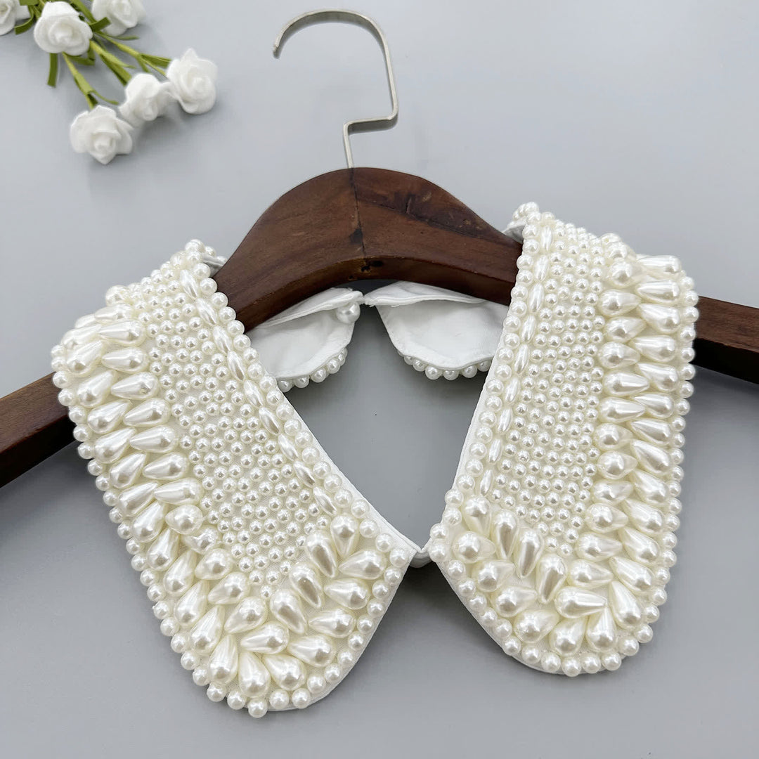 Women's Glossy Beaded Detachable Fake Collar - image 5