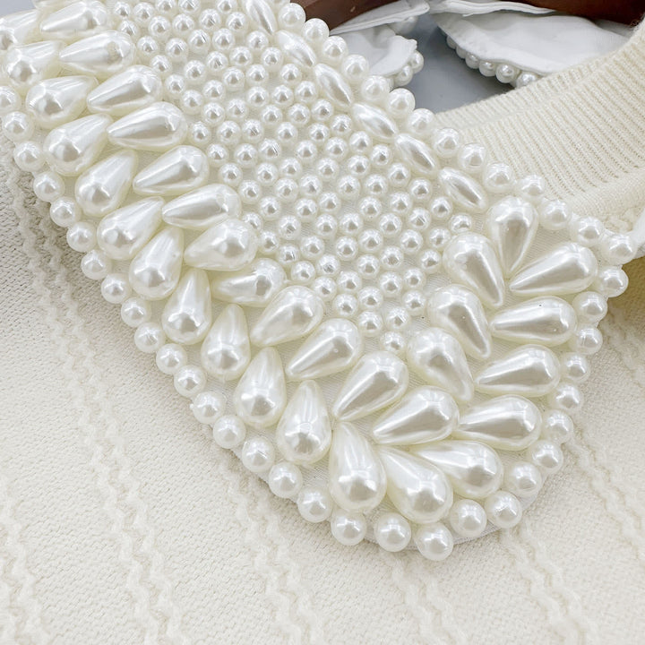 Women's Glossy Beaded Detachable Fake Collar - image 7